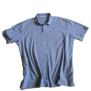 Abercrombie And Fitch Mens Grey Red Polo Button Short Sleeve Shirt Size XL